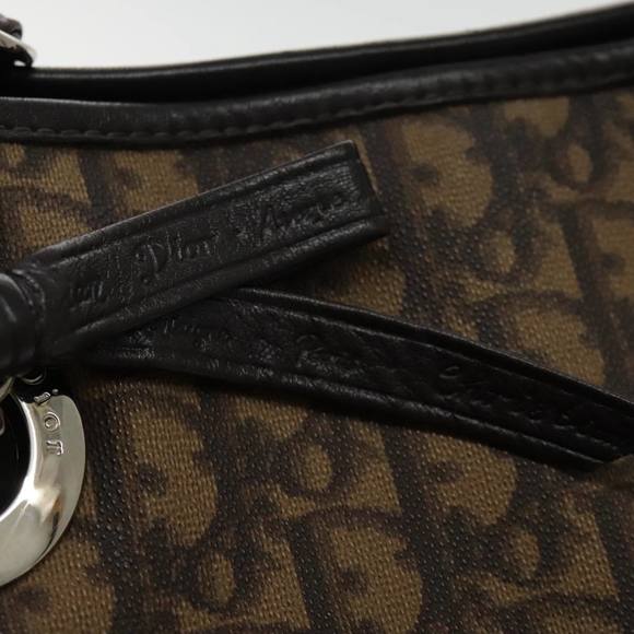 Christian Dior Trotter Romantic Tote Bag PVC Leather Brown Silver Auth 94254 - Picture 10 of 16